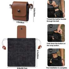 1pc Outdoor Foraging Bag, Harvesting Storage Bag, Portable Multi-Function Canvas Waist Bag, Tool Bag, Camping Storage Bag - Multicolor - View 6