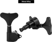 QWORK Guitar Bass Tuners - Metal Tuning Pegs Keys (2L + 2 R) - Ratio Headstock Sealed Machine Head - White - View 3