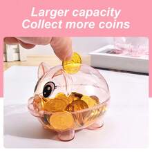 1 chiếc ống tiết kiệm hình hoạt hình trong suốt màu cam/hồng/xanh dương/xanh lá cây, hộp đựng tiền xu hoạt hình, hũ tiết kiệm sáng tạo, quà tặng mẫu giáo, quà sinh nhật/quà tựu trường cho trẻ em, hộp tiết kiệm tiền xu cho bé trai và bé gái, trang trí nhà cửa. - Heo đất tiết kiệm trong suốt - Xem 6