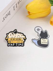 Cat Survival Status Pins Set, Nap Mode & Autistic Mode Enamel Badges, Unique Cat Accessories, Perfect Gift For Cat Lovers - Multicolor - View 5