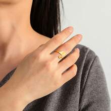 An Elegant And Classic Stainless Steel OM Adjustable Open-Ring, A Beautiful Jewelry Gift Suitable For Both Men And Women. - OM Series - View 4