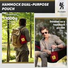 Camping Hammock With Mosquito Net - 黑紅 - 查看 6