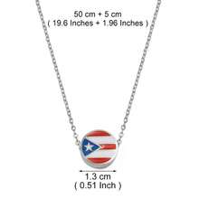 1Piece Heart Circular Puerto Rico Flag PR Pendant Necklaces Stainless Steel Jewelry - Multicolor - View 14