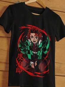 Camiseta de anime japonés| Camiseta Manga Corta| Camisetas con Gráficos de Anime| Camiseta de anime genial| Ropa de Anime| Camiseta japonesa| Regalo para Otakus playeras de hombre playeras oversize de mujer y2k camisa de mujer camisa blusa casual mujer blusa elegante mujer ofertas - Negro - Ver 1