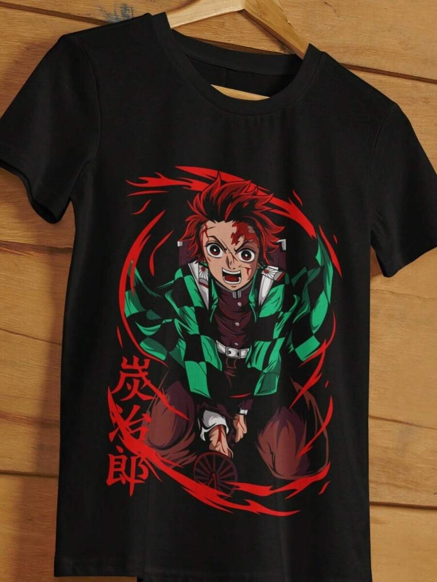 Camiseta de anime japonés| Camiseta Manga Corta| Camisetas con Gráficos de Anime| Camiseta de anime genial| Ropa de Anime| Camiseta japonesa| Regalo para Otakus playeras de hombre playeras oversize de mujer y2k camisa de mujer camisa blusa casual mujer blusa elegante mujer ofertas - Negro - Ver 1