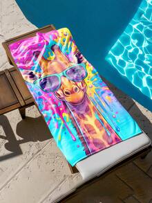 1pc Tie-Dye Giraffe Print Children Beach Towel, Super Soft Microfiber Extra Large Beach Blanket, Highly Absorbent Bath Towel, Suitable For Travel, Swimming Pool, Diving, Surfing, Yoga, Camping, Available In Multiple Sizes, Beach Accessory - Multicolor - View 10