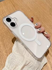 1 Ốp lưng điện thoại từ tính trong suốt đơn giản cho iPhone 17promax/17pro/17air/16/15/14/13/12/11 - Trong sáng - Xem 5