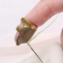 2pcs/Set Colorful Sewing Finger Protectors, With Adjustable Metal Strap, Protect Fingertips During Sewing To Prevent Needle Pricks. Size S Fits Finger Diameter 1.3-1.5cm, Size M Fits Finger Diameter 1.5-1.8cm. - 2pcs/bag - View 6