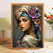 Bộ tranh đính đá acrylic 5D [30*40cm/11.8*15.7in], họa tiết bé gái, thích hợp cho người lớn mới bắt đầu tự làm tranh ghép đá, tranh đính đá thủ công hoàn chỉnh, thích hợp để trang trí tường phòng khách, phòng ngủ, văn phòng, quà tặng trang trí nhà cửa bất ngờ cho gia đình và bạn bè, không khung. - Không có khung - Xem 2