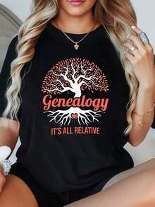 Camiseta de manga corta con cuello redondo para mujer, hecha de tela 100% algodón puro, suave y con caída, adecuada para uso diario, oficina, escuela, vacaciones, camping, de estilo versátil, las mangas cortas hacen que tu verano sea más vibrante y colorido. - Negro - Ver 7