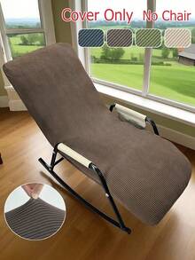 1 pieza Funda de silla mecedora de unicolor, Funda elástica envolvente completa para silla de sofá, Funda plegable para silla de salón para patio/hogar - Multicolor - Ver 1