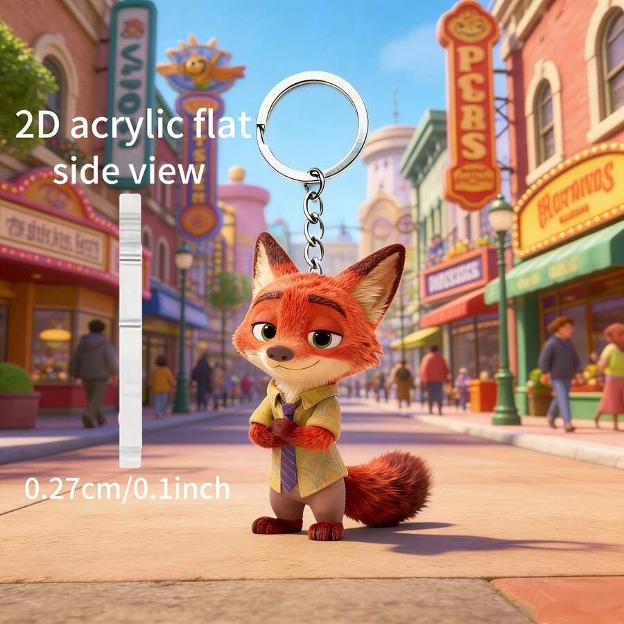 Disney 这款2D平面风格的迪士尼《疯狂动物城》“尼克”背包造型钥匙扣，完美融合了实用性、美观性和新奇感。它既可作为节日礼物，也可作为装饰品，是车钥匙、背包、钱包和其他各种物品的完美点缀。 - 彩色 - 查看 1