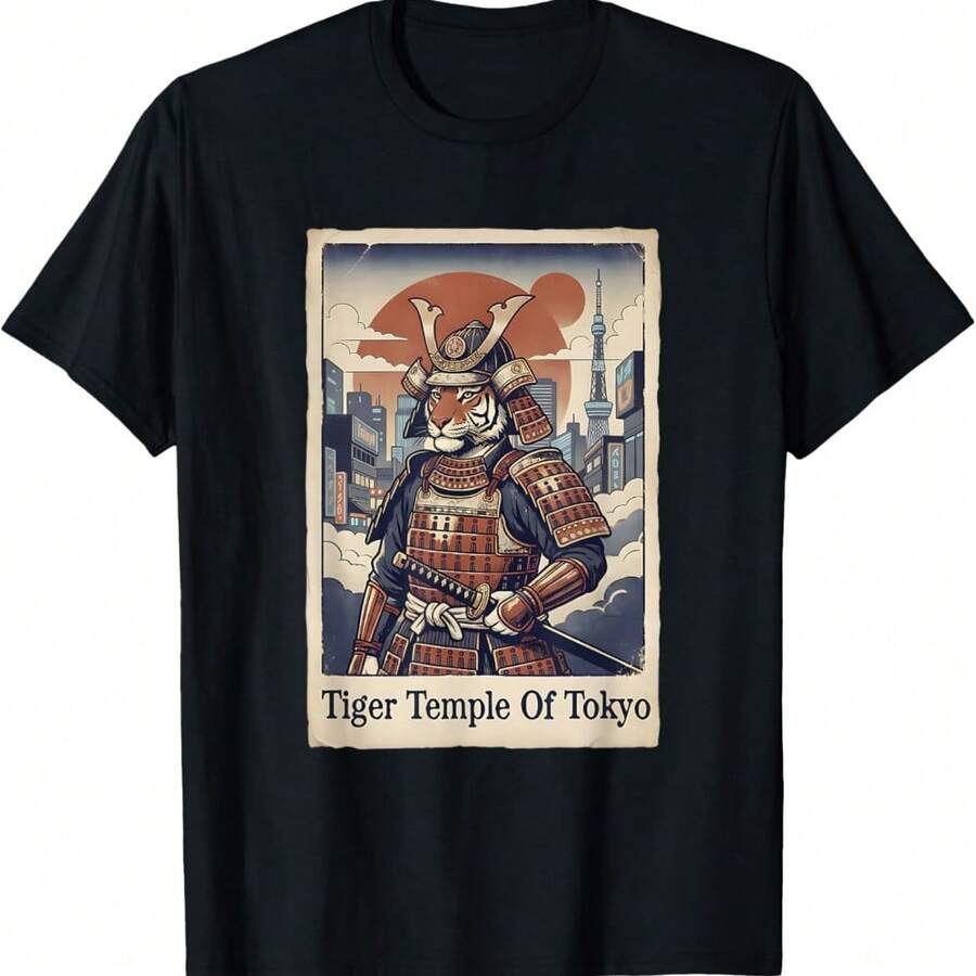 Japanese Art Ukiyo-E Tokyo Tiger T-Shirt - Black - View 1