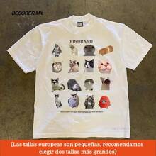 S-4XL Unisex Camiseta de con Estampado de Gato para Estudiantes - Estilo Relajado y Moderno" S0034 - Blanco - Ver 2