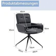 [2 Piece Set] European Lightweight Luxury Swivel Chair, 360° Sound Rotating, 2-Piece Set For Dining Rooms / Relaxation Areas. - Black - View 2