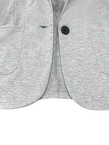 Conjunto de dos piezas de blazer de manga larga y pantalones con rayas laterales, estilo deportivo casual y de viaje - Poliéster, lavable a máquina - Gris 2 - Ver 9
