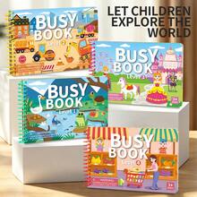 Juego de libro de actividades con pegatinas reutilizables, libro de juego de pegatinas amigable para viajar con múltiples temas de escenas, libro de actividades con pegatinas reutilizables, colección de libros de juego de escenas divertidas - Multicolor - Ver 3