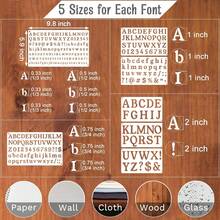 28pcs Letter Painting Template, Including 4 Styles Of Complete Alphabet, Numbers And Punctuation. Each Letter Provides 1/3, 1/2, 3/4, 1 And 2 Inch Sizes. These Templates Will Bring Endless Possibilities, Allowing You To Create Any DIY Art Freely. Template Size: 9.8 Inches X 5.9 Inches - 28-piece Letter Drawing Template - View 3