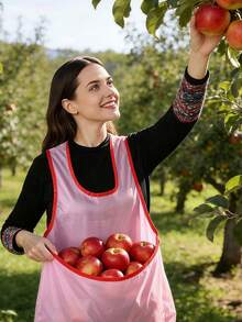 1pc Portable Clothes Drying Bag, Fruit-Picking Bag, Multi-Functional Drying Apron With Clothesline, Perfect For Students To Dry Their Clothes - Multiple Styles - View 3