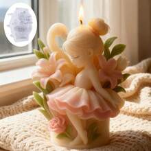这款芭蕾舞女天鹅风信子香氛蜡烛模具（1个装）适用于DIY香氛蜡烛、手工皂、石膏饰品和树脂工艺品。它也适用于家居装饰和创意礼品制作。 - A-白色 - 查看 4