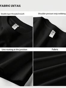 disfraz halloween hombre Camiseta de hombre 100% algodón - Estampado geométrico, manga corta y cuello redondo, lavable a máquina, corte regular para uso casual y regalos navideños, diseño artístico en la espalda, duradera para ocasiones festivas. - Negro - Ver 3