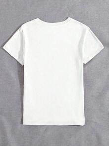 Personalized T-Shirt With Vintage Patchwork Puppy Print, Casual Short Sleeve Crew Neck T-Shirt For Women, Suitable For Everyday Wear - Loose Fit Cotton Short Sleeve Crew Neck T-Shirt, Vintage Urban Style - 白色 - 查看 2