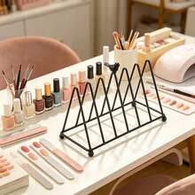 1pc Metal Nail Polish Storage Rack, Multi-Compartment Nail Art Stamping Plate Storage Box, Nail Art Album Work Box, Nail Salon Polish Color Card Display Holder - Multicolor - View 10