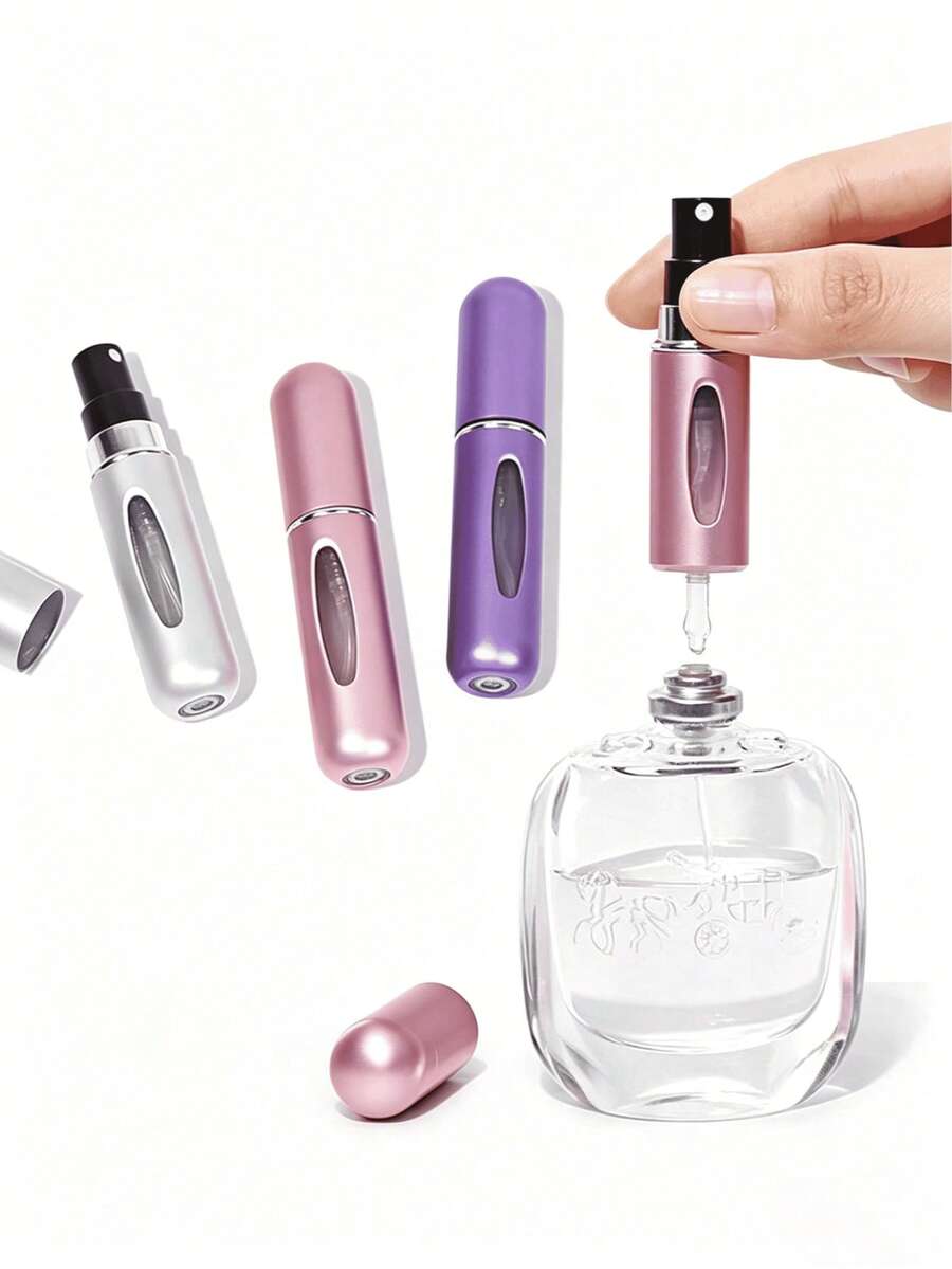 1-3-5pcs 5ml Refillable Perfume Spray Bottles, Multifunctional Mini Travel Gadgets, Essential For Women's Travel, Camping And Vacation, Gift For Women - Multicolor - View 1