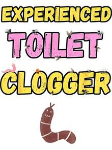 EXPeRieNCeD ToiLeT CLoGGeR Letter Funny Embarrassing T-Shirt - 白色 - 查看 2
