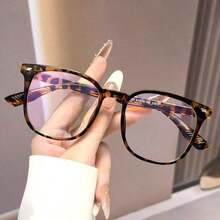 2026 New Retro Square Fashion Glasses, Cat-Eye Oversized Frame, European And American Style, Sturdy Spring Hinge, Perfect For Halloween And Christmas Gifts - Suitable For Women's Everyday Wear - Clear Lenses - Màu nâu cà phê - Xem 5