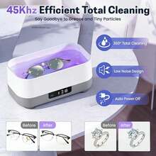 USB Ultra Jewelry Cleaner, High Frequency Vibration Machine For Glasses Rings Watches, Portable Denture Retainer Cleaner, Multi-Purpose Home  Washer - A - View 11