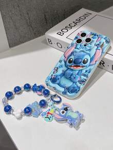Disney Has Authorized, Phone Case - Chain Set, The Stitch Lilo & Stitch 3D Phone Case Plus A Silicone 3D Stitch Bracelet With Metallic Ring Removable Bracelet, Stitch And Angel Pattern, Compatible With Iphone17/16/15/14/13/12/11/XS/XR/X Plus Pro Max, A Stylish Cartoon Phone Case, The Perfect Gift Choice, Phone Protection, Durable Phone Cover, Great Gift For Friends And Family. - trắng - Xem 5