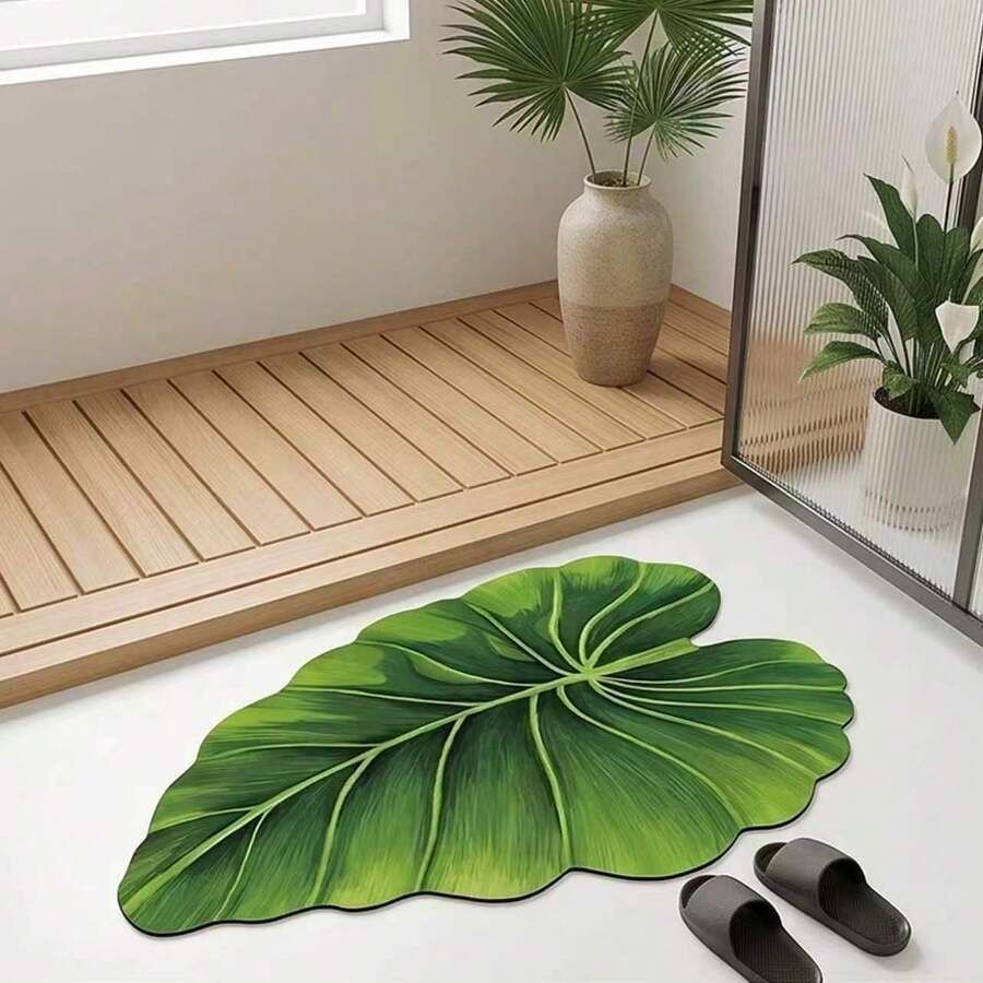 1件 可水洗防滑綠色植物矽藻泥地墊,日常清潔方便,夏季涼感必備,獨特創意植物設計,適用於浴室、廚房、餐廳及其他生活場景,四季通用日常款 - 彩色 - 查看 1
