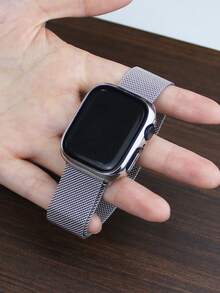 Tương thích với dây đeo và ốp lưng : Thời trang, mềm mại, thoáng khí và có thể điều chỉnh. Sản phẩm có dây đeo từ tính bằng thép không gỉ dệt tròn và ốp lưng PC kính cường lực chống rơi, chống trầy xước 2 trong 1. Tương thích với các dòng Ultra, 11/10/9/8/7/6/5/4/SE và 40/41/42/44/45/46/49mm. Dây đeo kiểu Milanese và ốp lưng tối giản mang lại trải nghiệm đeo thoải mái. - Bạc - Xem 4