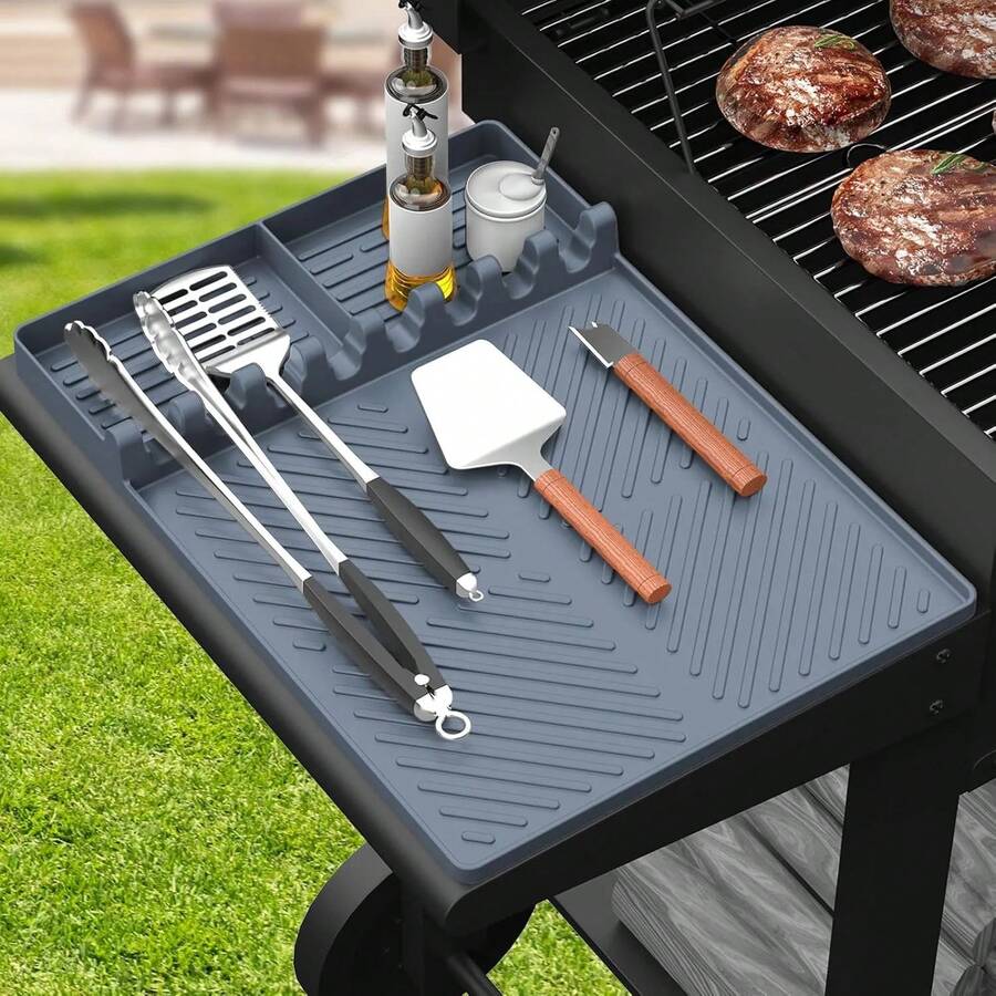 Silicone Griddle Tools Mat For Blackstone Traeger Pit Boss - Side Shelf Spatula Mat With Drip Pad - Flat Top Grill Smoker - Thảm nướng BBQ bằng silicon - Xem 1