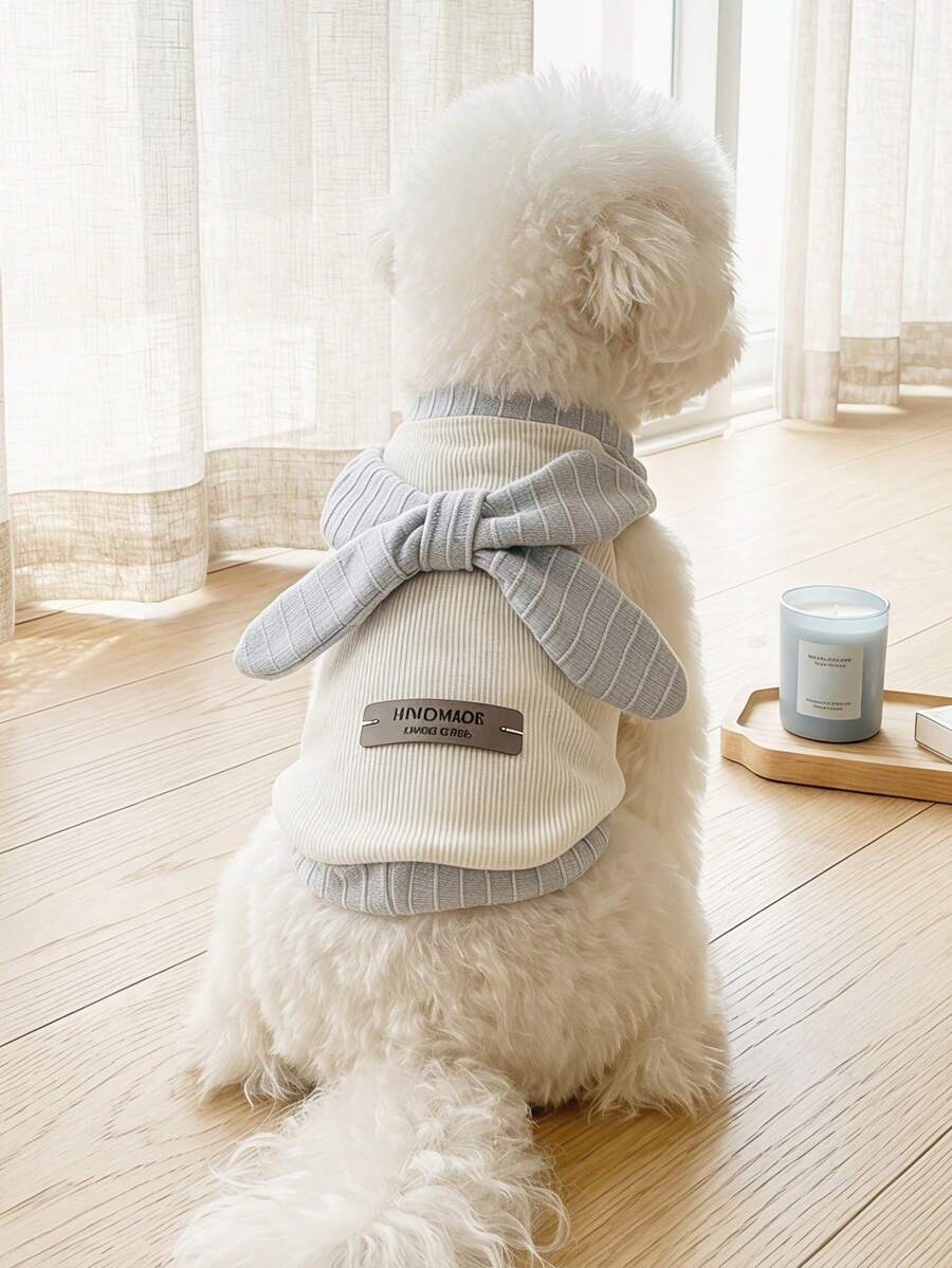 宠物猫狗领结背心，适合贵宾犬、比熊犬、泰迪犬和其他小型犬 - 彩色 - 查看 1