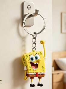 SpongeBob SquarePants 方形褲2D鑰匙圈套組，4款卡通角色吊環（方形褲海盜、派屈克、方形褲與蝸牛），適用於鑰匙、包包與背包的吊飾配件，適合粉絲禮物與派對贈品 - 鑰匙鏈 - 查看 3