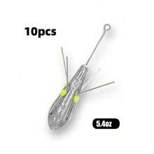 10 chiếc chì câu cá Sputnik đuôi dài, dùng cho câu cá nước mặn, câu cá trên bãi biển, câu cá trê, câu cá trên cát biển, màu xám bạc. - Bạc - Xem 7