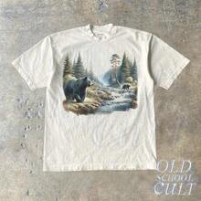 Camiseta Retro de Osos Negros de los 90, Ropa Vintage de los 90 para Acampar con Osos, Camiseta Boho Unisex para Adultos, Camiseta para Amantes de los Osos y la Naturaleza, Camiseta Oso Alfa - Blanco - Ver 4