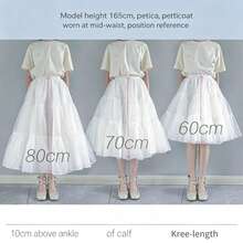 Váy lót cô dâu 80cm/70cm/60cm/40cm/30cm, váy voan mềm 2 lớp/4 lớp có thể điều chỉnh eo/chiều dài, váy lót bồng bềnh cho đám cưới, trang phục Lolita Cosplay - Nhiều màu - Xem 7