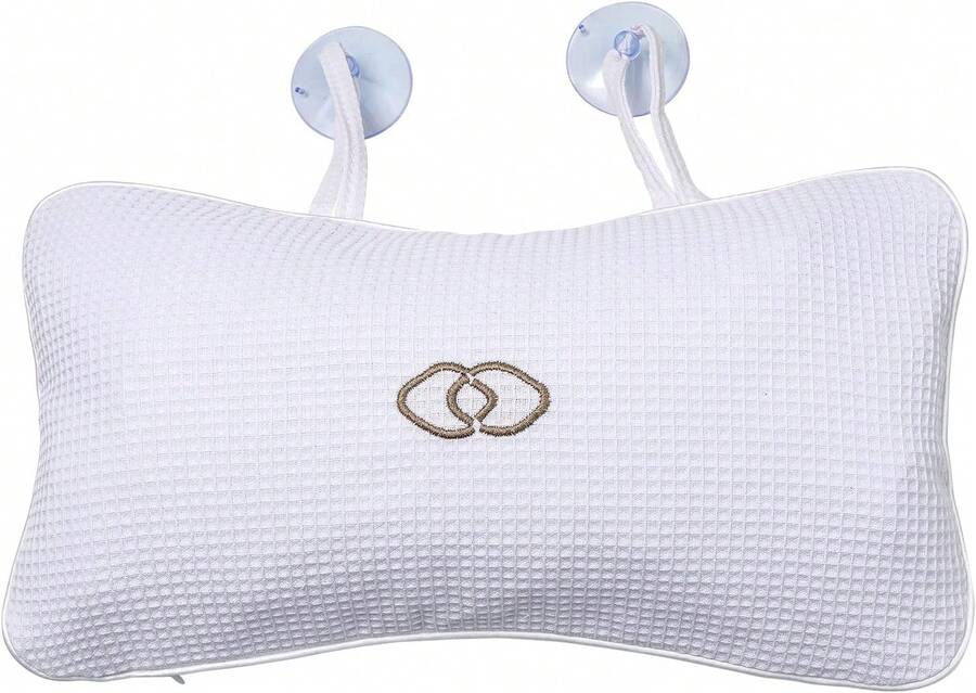 YUET Anti-Slip Non-Slip Bathtub Pillow Home Spa Bath Inflatable Cushion Head Neck Back Shoulders Rest Relax Suction Cup Bathroom Support For Hot Tub Luxurious Headrest - White - View 1