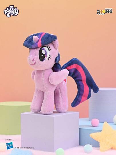 Hasbro 迷你毛绒钥匙扣套装，暮光闪闪和朋友们包包挂饰，可爱柔软的毛绒玩偶，送给女孩的可爱生日礼物