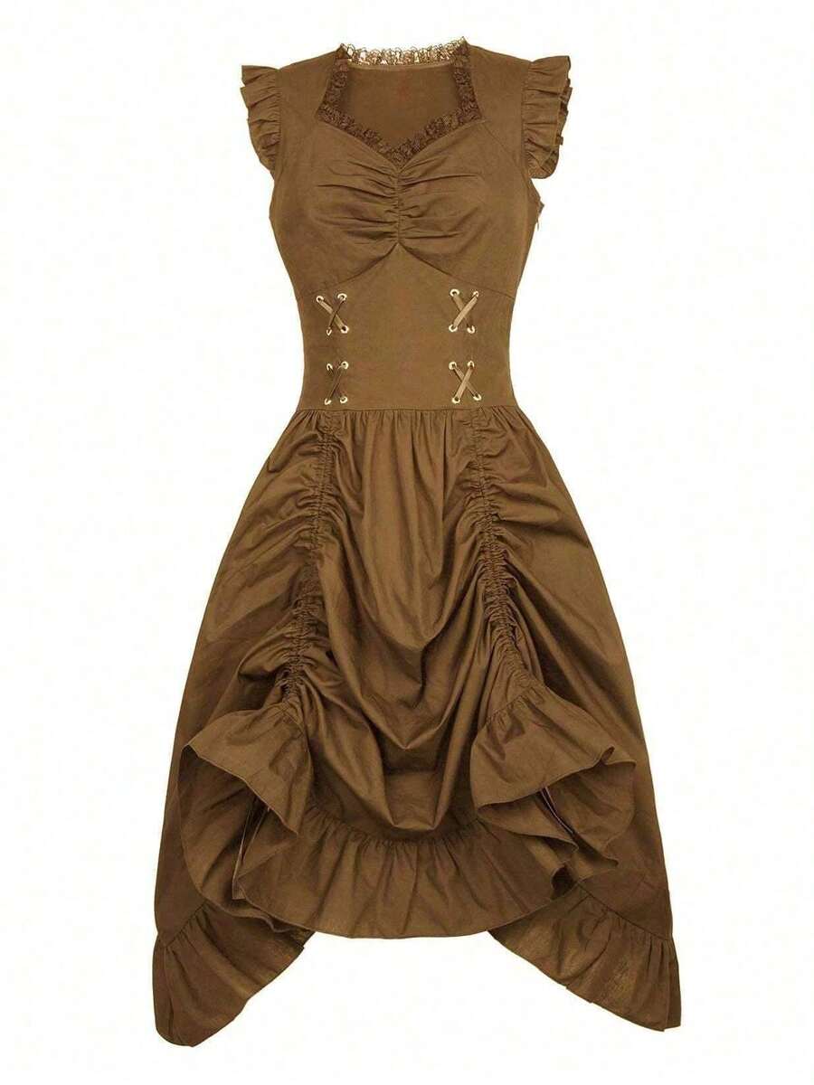 Cosplay Clothing - 2023051401 Sleeveless Dress Brown - View 1