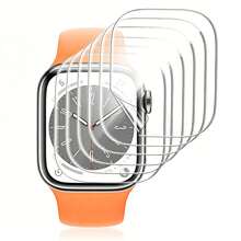 6pcs Transparent Compatible With Apple Watch Hydrogel Film, Anti-Scratch Protective Film, Soft Film, Suitable For 38/40/41/42/44/45/49 Mm Watch Ultra/SE/8/7/6/5/4/3/2/1 - Clear - View 1
