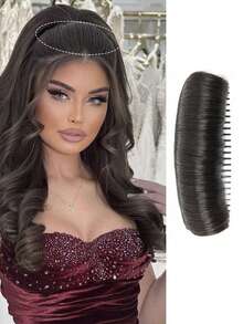 Postizo de cabello sintético con relleno de cabello e inserto de peine para agregar volumen y volumen a la parte superior de la cabeza y la frente. - Multicolor - Ver 19