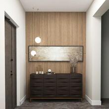 12 Pack Fluted PVC Wall Panels, 48"X24" Decorative Slat Ceiling Tiles, Glue Up Or Drop Ceiling Panel, Waterproof 3D Wall Panels For Living Room, Bathroom, Office, Covers 96 Sq.Ft, Walnut - White Raised - View 9