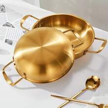 1pc Stainless Steel Golden Ramen Pot, Hot Pot, Soup Pot, Crayfish Seafood Kitchen Cookware, Kitchenware, Restaurant Supplies - View 6