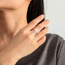 An Elegant And Classic Stainless Steel OM Adjustable Open-Ring, A Beautiful Jewelry Gift Suitable For Both Men And Women. - OM Series - View 5