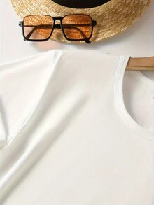 Camiseta de manga corta para mujer, diseño geométrico de alas con estampado artístico creativo y moderno, patrón popular y divertido, top de cuello redondo elástico, cómoda para usar al aire libre en primavera y verano, top de cuello redondo Y2K, lindo, holgado, casual y sencillo, tela suave para la moda diaria, transpirable y cómoda, camiseta deportiva de manga corta a la moda, para entrenamientos de fitness y ropa deportiva casual.una camiseta estampada muy distintiva / estilo unisex / adecuada tanto para hombres como para mujeres / resistente a las arrugas / transpirable - Blanco - Ver 5