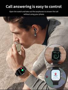 1pc New Smart Watch With Built-In Wireless Earbuds, 2-In-1 Flip Design, 2.01" Touchscreen, Supports Wireless Calling, Music Playback, NFC, Sleep Monitoring, Pedometer, Weather Forecast, Message View, Multiple Sports Modes, Compatible With Various Smartphones. - Multicolor - View 4